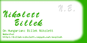 nikolett billek business card